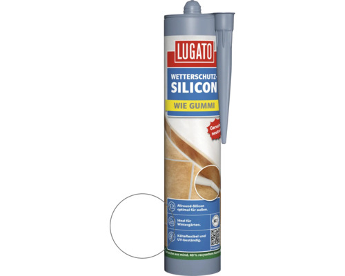 Silicone Lugato « Comme du caoutchouc Protection contre les intempéries » transparente de 310 ml