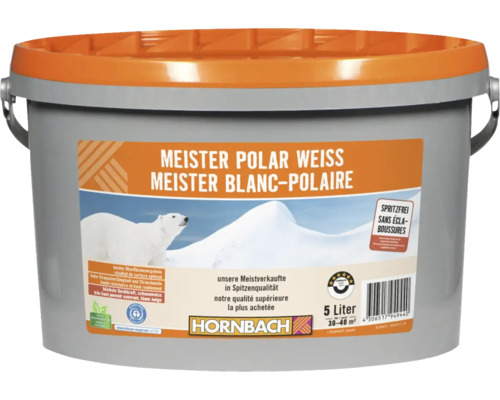 HORNBACH Wandfarbe Meister Polarweiss konservierungsmittelfrei 5 l