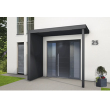 Porte d''entrée moderne avec auvent et numéro de maison