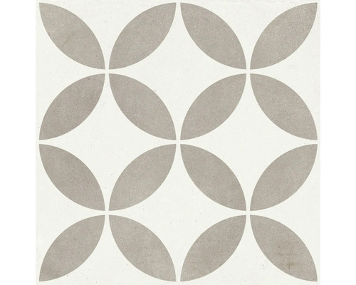 Carrelage sol et mur en grès cérame fin Mayari taupe petals Lxlxe 22.3x22.3x0.9 cm