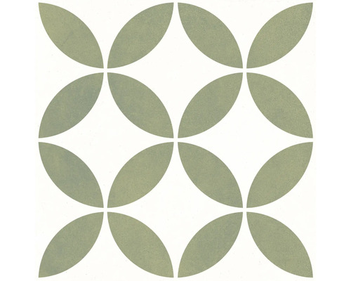 Feinsteinzeug Wand- und Bodenfliese Mayari green petals BxLxS 22.3x22.3x0.9 cm