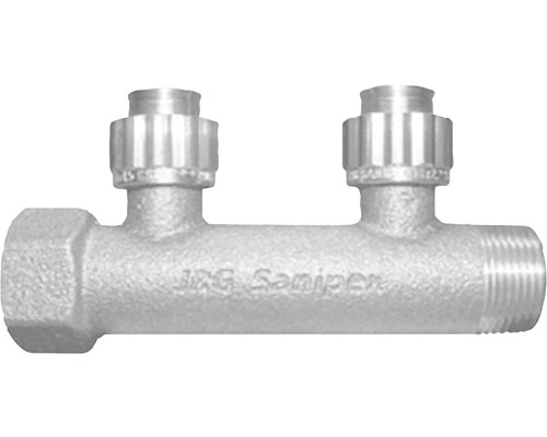 Sanipex UP-Verteiler 2-fach d20 Rotguss 57.427220