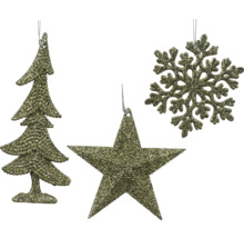Sapin de Noël, étoile et flocon de neige comme décoration d''arbre de Noël