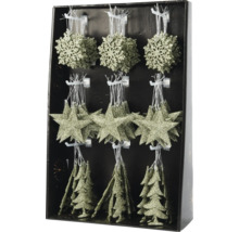 Emballage de décorations d''arbre de Noël en forme d''étoiles, de flocons de neige et de sapins