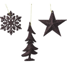 Décorations de sapin de Noël décoratives : flocon de neige, sapin de Noël et étoile