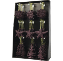 Ensemble de décorations pour sapin de Noël avec flocons de neige, étoiles et sapins