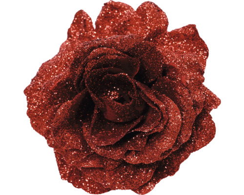 Rose auf Clip Ø 14 cm rot