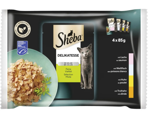 Katzenfutter Sheba Delikatesse in Gelée feine Vielfalt 4x85g