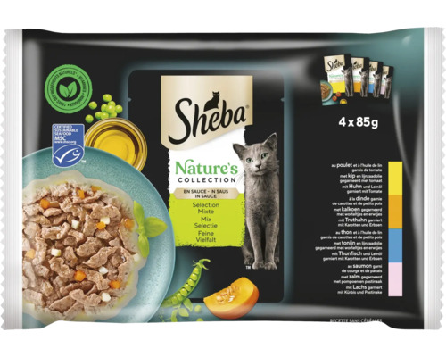 Nourriture pour chats humide Sheba Nature's Collection Diversité raffinée 4 x 85 g