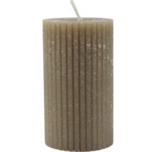 Bougie Rustic avec rainures Ø 6,8x12 cm brun