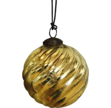 Boule de Noël dorée avec motif en spirale à suspendre