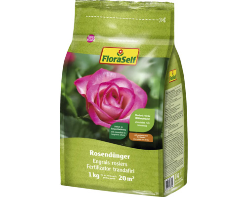 Engrais pour rosiers FloraSelf 1 kg pour env. 20 m² organique-minéral