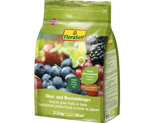 Engrais pour fruits et baies FloraSelf 2,5 kg FloraSelf Engrais pour fruits et baies, paquet de 2,5 kilogrammes