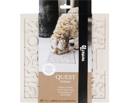 Schleckmatte District 70 Quest Lickmat 28 x 28 cm Merengue Leckmat Silikon Tapis à lécher District 70 Quest pour chiens pour le divertissement pendant l''alimentation