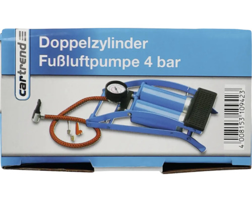 Pompe à air à pied à double cylindre Cartrend 4 bar dans une boîte