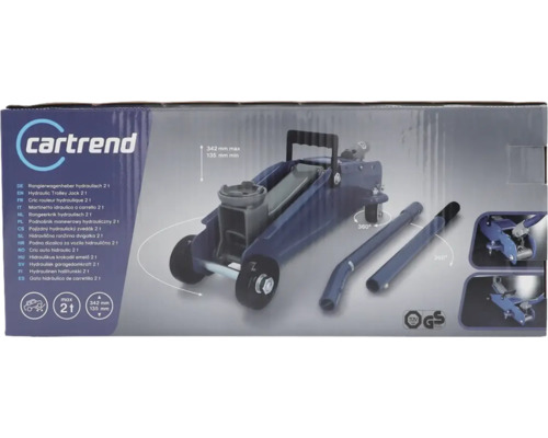 Cartrend cric rouleur hydraulique, deux tonnes maximum