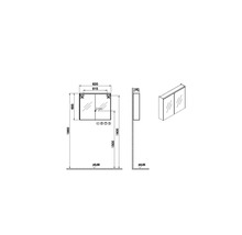 Schéma technique d''une armoire de toilette avec dimensions