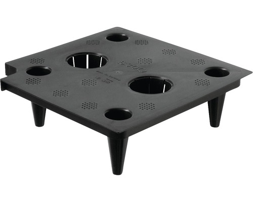 Pièce de rechange fond de séparation pour Lechuza Cubico Ø 22 cm Premium/ Color Tableau d''irrigation noir avec quatre pieds et découpes pour plantes