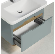 Meuble sous-lavabo avec tiroir ouvert