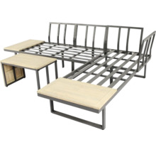 Gartenlounge-Set mit Tisch aus Metall und Holz