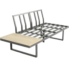 Metallbettgestell mit Holzablage