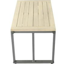 Gartentisch mit Holzplatte und Metallgestell