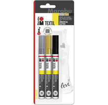 Marabu Textilstifte Universal Glitter, Dreierset