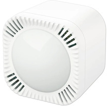Lampe blanche carrée avec surface lumineuse ronde