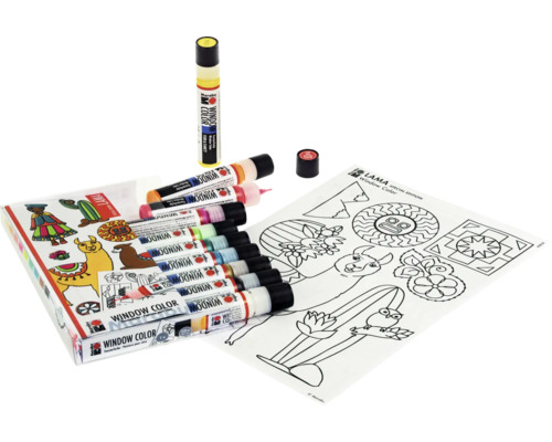 Fensterfarben Set mit Vorlagen