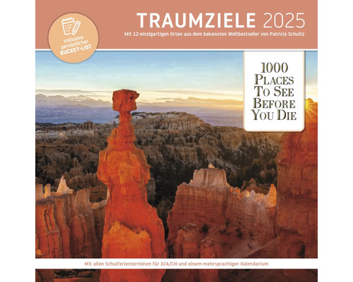 Wandkalender Traumziele 2025 30x30 cm