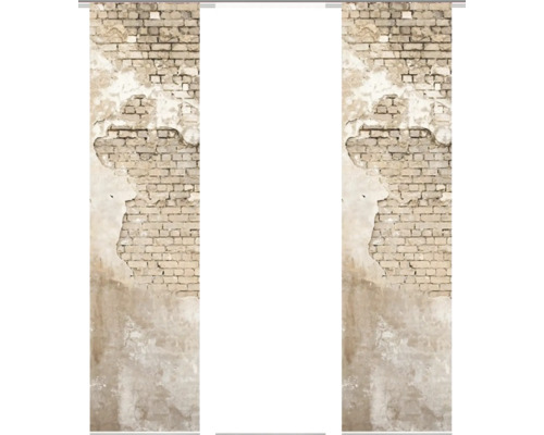 Flächenvorhang Wallona beige 60x245 cm 3er-Set