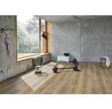 Sol vinyle chêne royal clair cérusé plancher de maison de campagne liaison clipsée 1207 x 216 x 9.4 mm