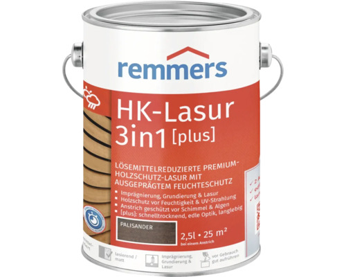 Remmers HK-Lasur 3en1 lasure de protection du bois en pot de 2,5 litres