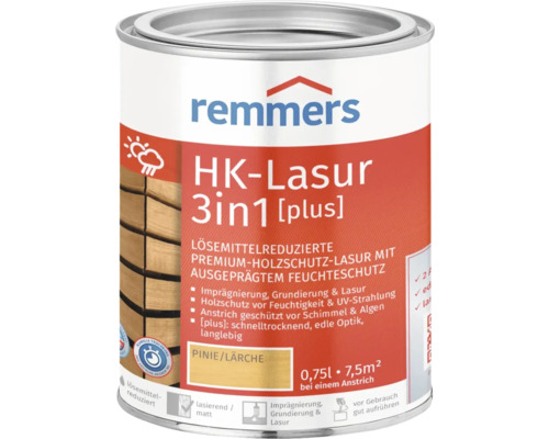 Remmers HK-Lasur 3en1 lasure de protection du bois pour l''extérieur en bidon de 0,75 litre