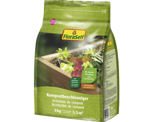 Activateur de compost FloraSelf 3 kg / 3,5 m² FloraSelf accélérateur de compost, paquet de 3 kg pour l''activation du compost
