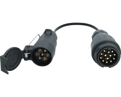 Anhänger Verlängerungskabel mit Stecker 13-polig & Steckdose 7-polig 60 cm Adapterkabel von 7-polig auf 13-polig für Anhänger