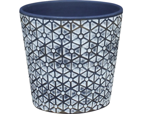 Cache-pot Lafiora Ø 19.5 H 18 cm bleu blanc