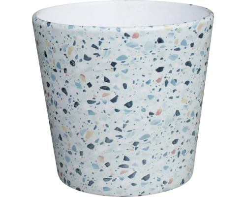 Cache-pot Lafiora Ø 19.5 H 18 cm bleu polyterazzo