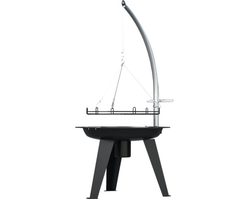 Schwenkgrill mit Grillrost und Dreibeingestell