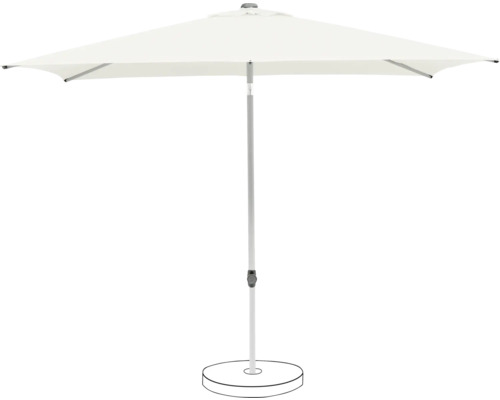 Parasol carré avec mât central et base