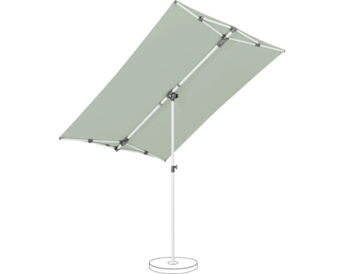 Parasol rectangulaire avec armature métallique et revêtement en tissu