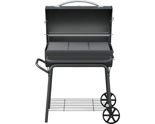 Holzkohlegrill mit Deckel und Ablagefläche