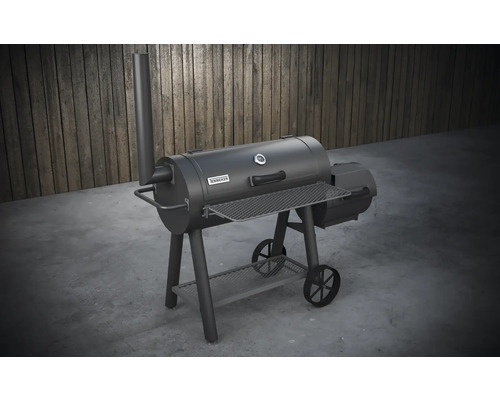 Barbecue fumoir avec chambre de fumage et étagère