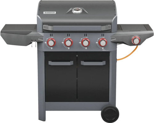 Barbecue à gaz Tenneker® Carbon 4 brûleurs + brûleur latéral