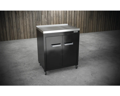 Armoire de barbecue avec deux portes et roulettes