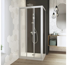 Cabine de douche avec porte coulissante dans une salle de bain moderne