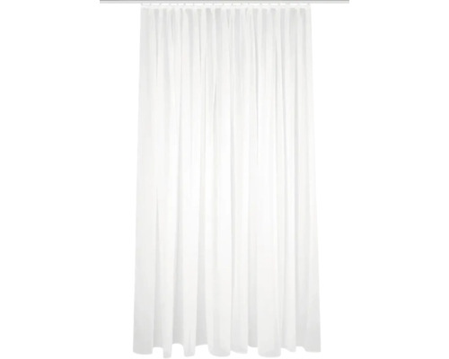 Vorhang mit Faltenband Sablio uni weiss leicht schimmernd 145x450 cm