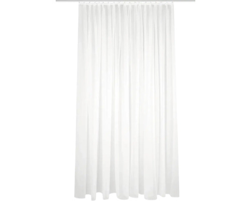 Vorhang mit Faltenband Sablio uni weiss leicht schimmernd 160x450 cm