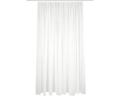 Rideau avec galon fronceur Sablio uni blanc légèrement scintillant 160x600 cm