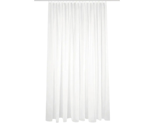Vorhang mit Faltenband Sablio uni weiss leicht schimmernd 245x300 cm